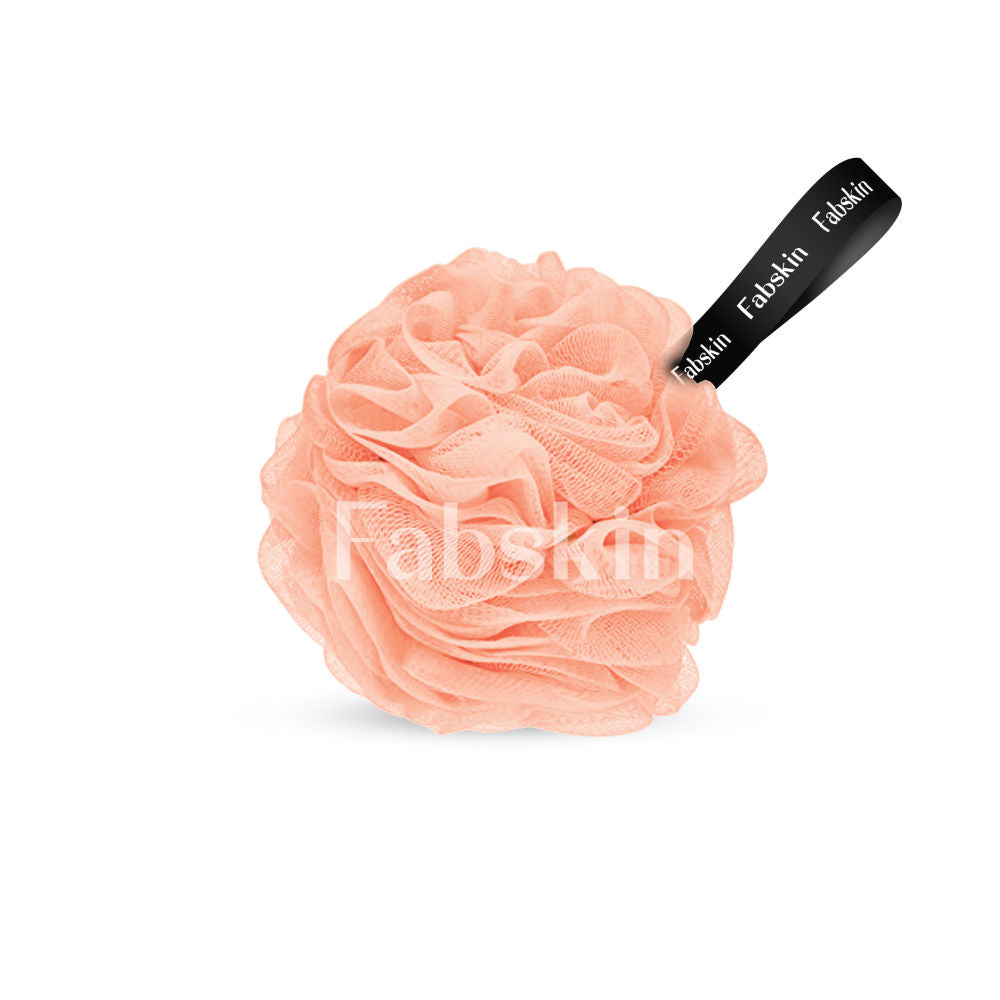 Fabskin Luxury Bathing Round Loofah Bath Sponge - Peach