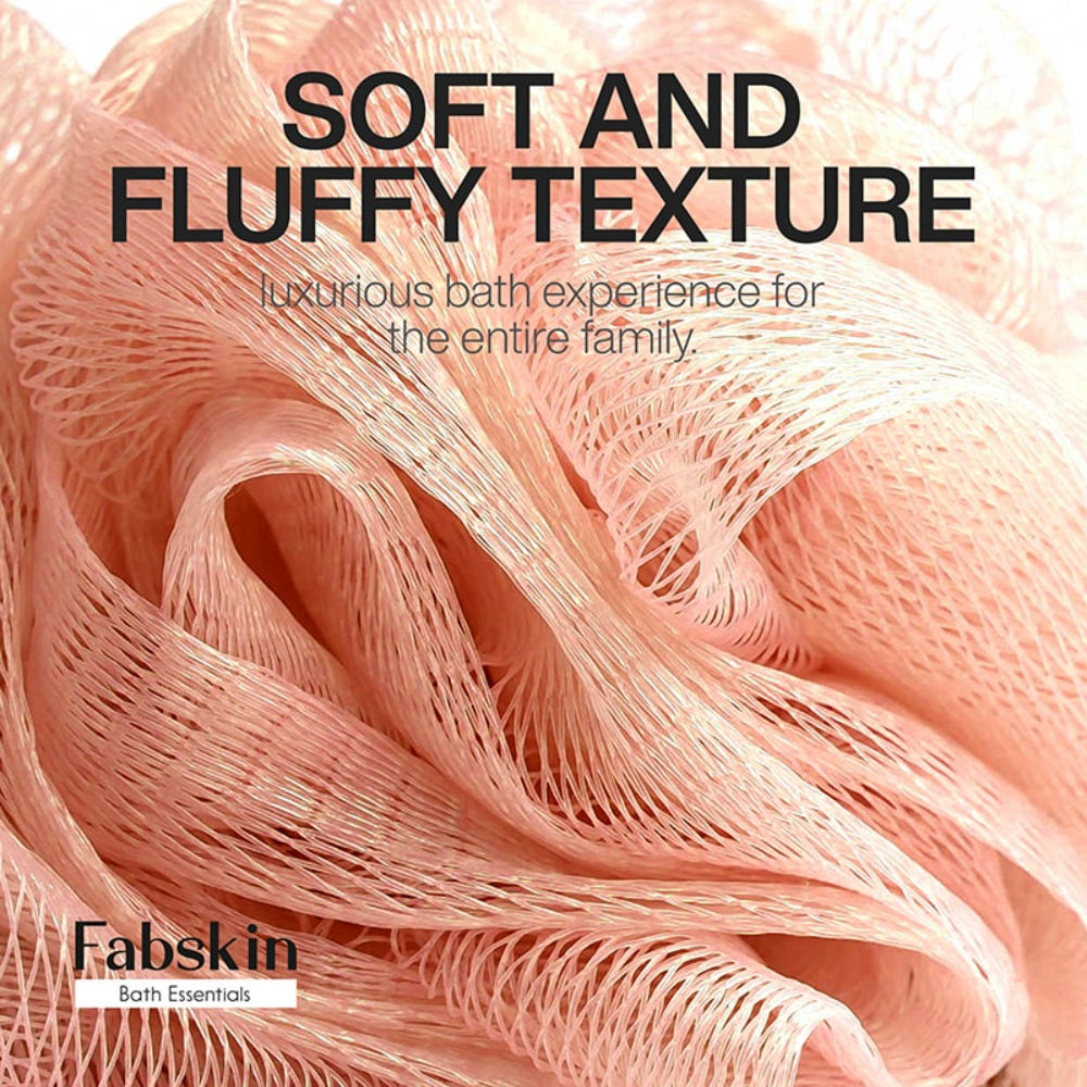 Fabskin Luxury Bathing Round Loofah Bath Sponge - Peach