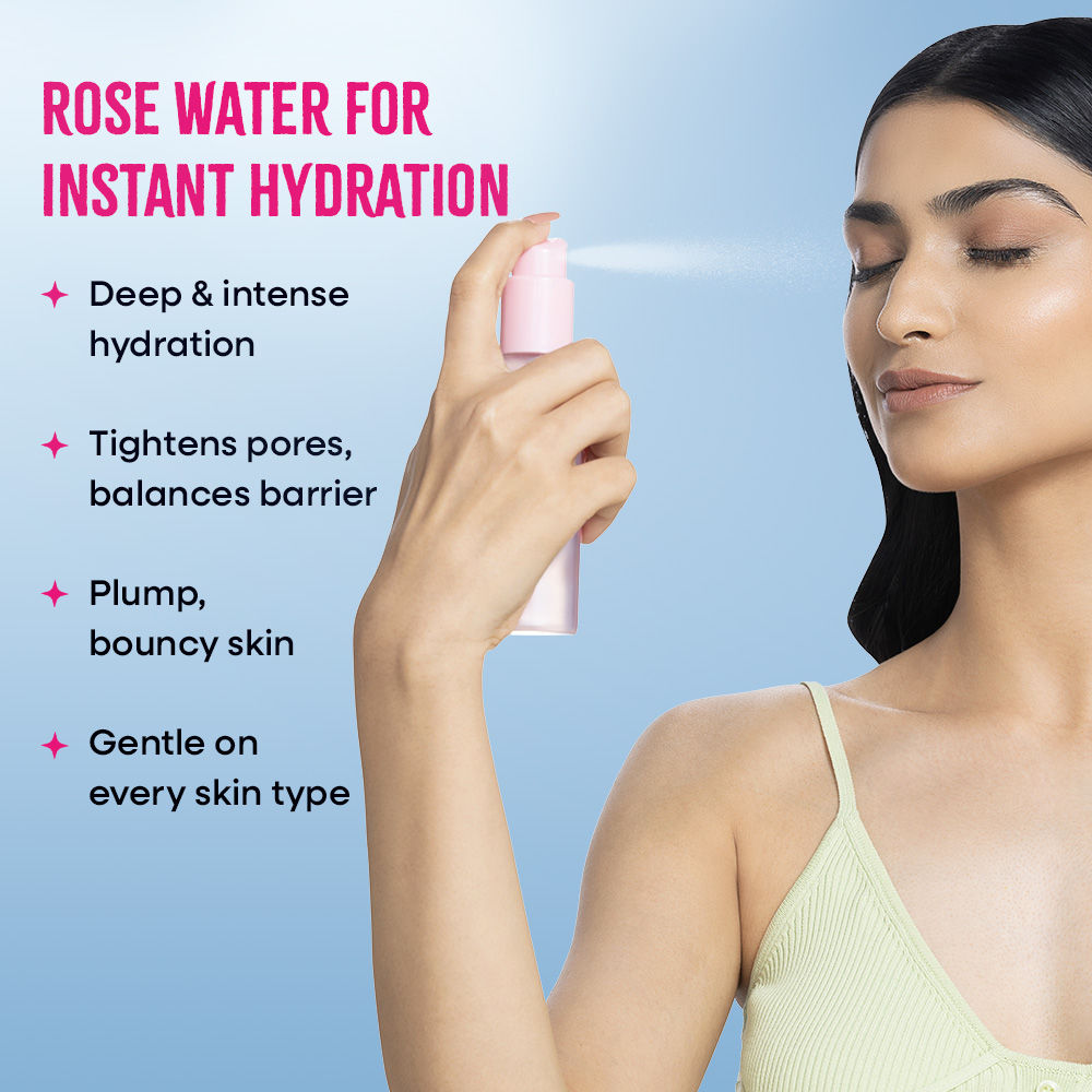 Nykaa Skin Rose Water Toner Mist with Hyaluronic Acid for Intense Hydration & Skin Barrier Repair