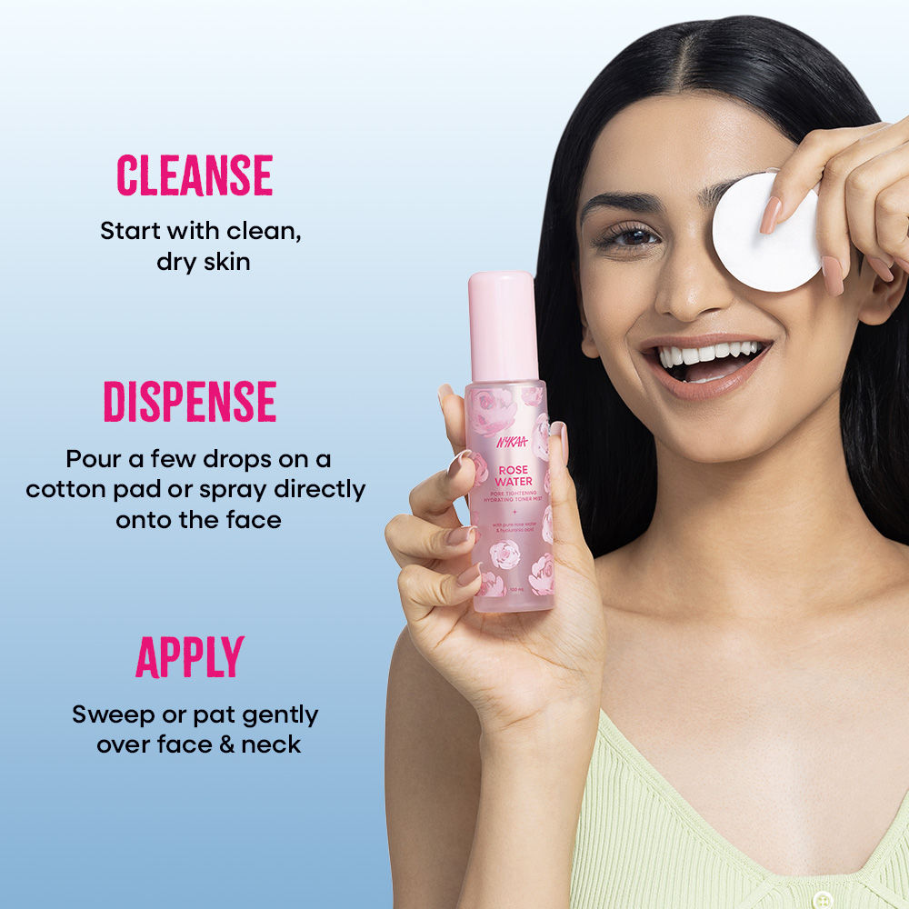 Nykaa Skin Rose Water Toner Mist with Hyaluronic Acid for Intense Hydration & Skin Barrier Repair