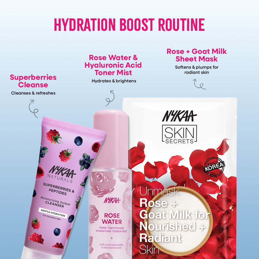 Nykaa Skin Rose Water Toner Mist with Hyaluronic Acid for Intense Hydration & Skin Barrier Repair