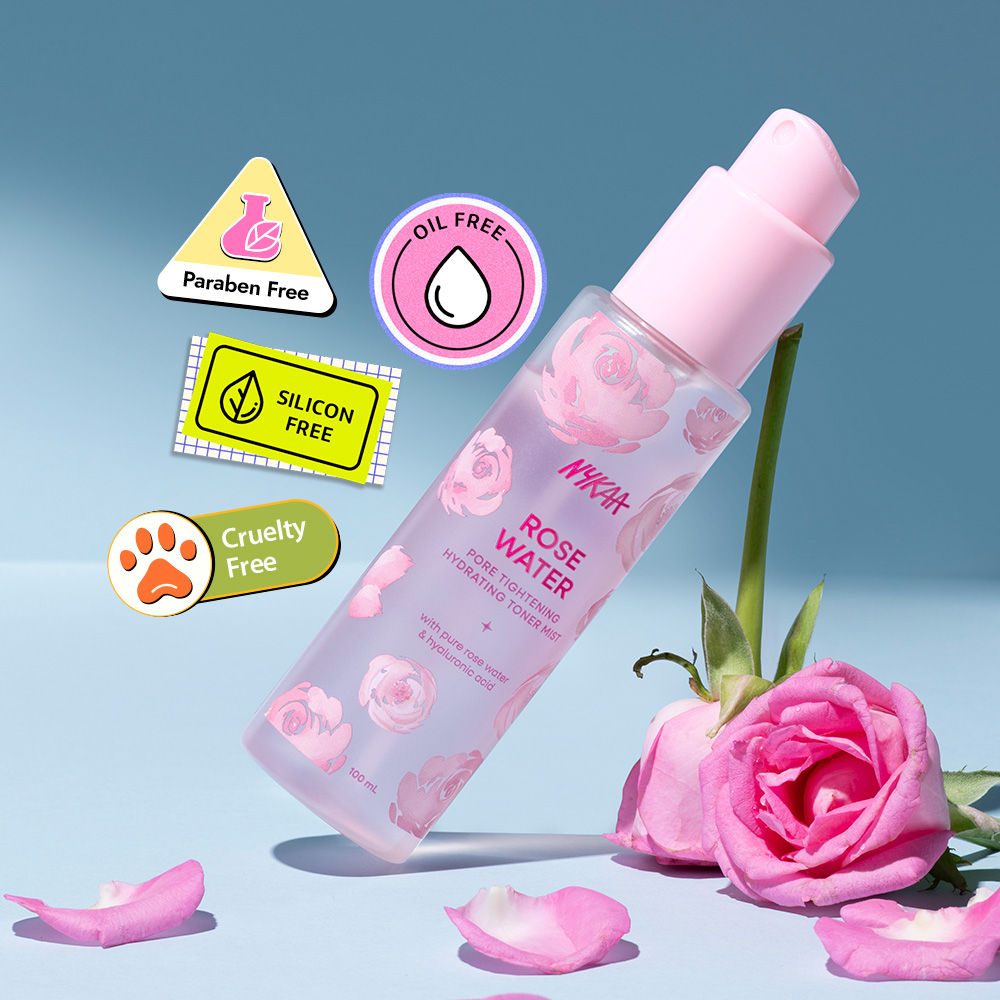 Nykaa Skin Rose Water Toner Mist with Hyaluronic Acid for Intense Hydration & Skin Barrier Repair