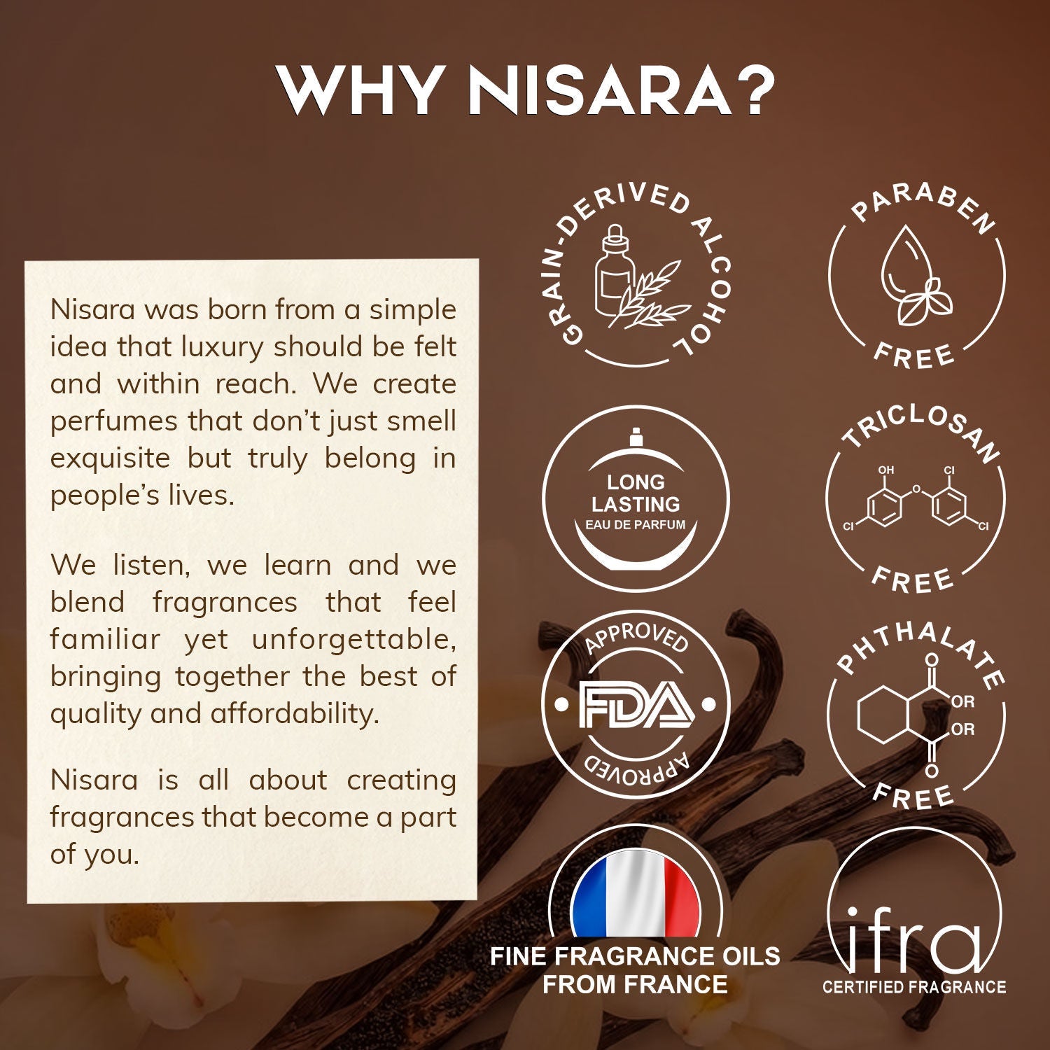 NISARA Vanilla Rush - Perfume For Women,Eau De Parfum,Long Lasting Vanilla Amber & Caramel Fragrance