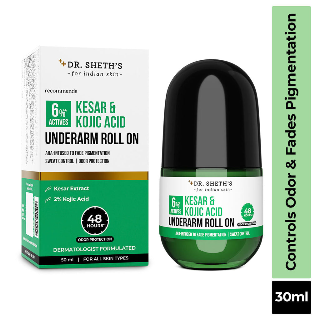 Dr. Sheth's 6% Actives Kesar & Kojic Acid Underarm Roll-On