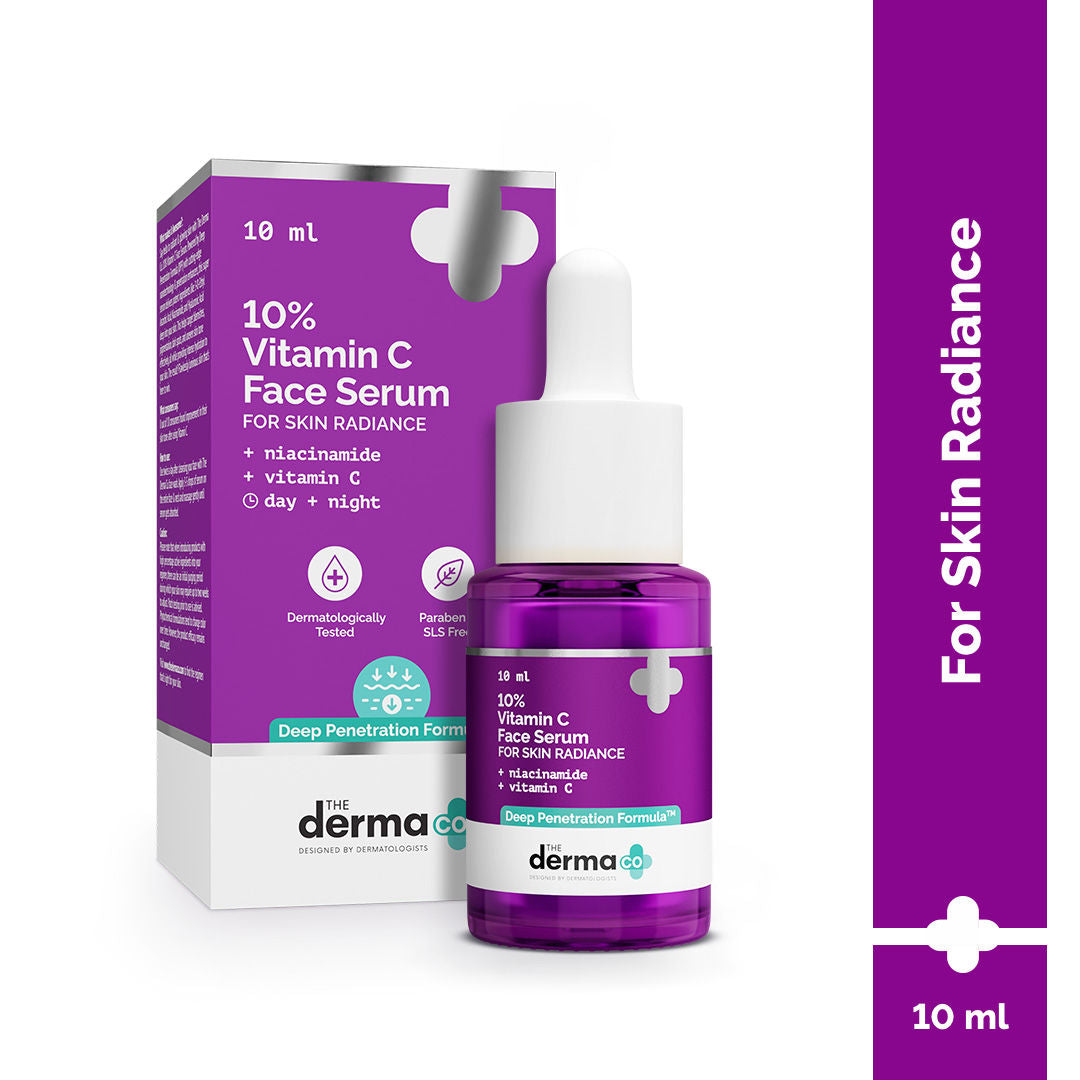 The Derma Co 10% Vitamin C Face Serum Reduces Pigmentation & Glowing Skin For All Skin Types