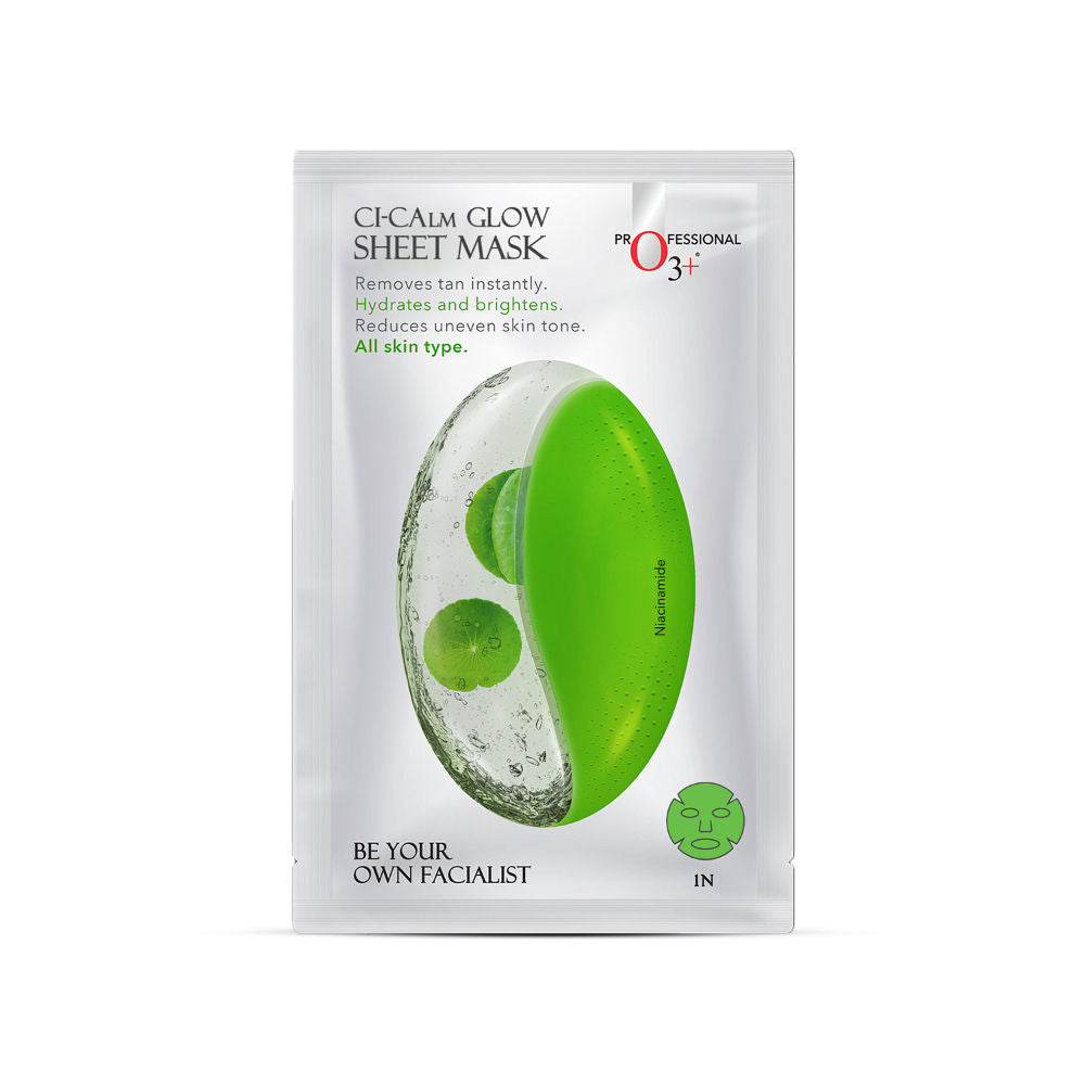 O3+ Ci-Calm Glow Sensitive Skin Sheet Mask with Ceramide for Barrier Repair & Anti Redness