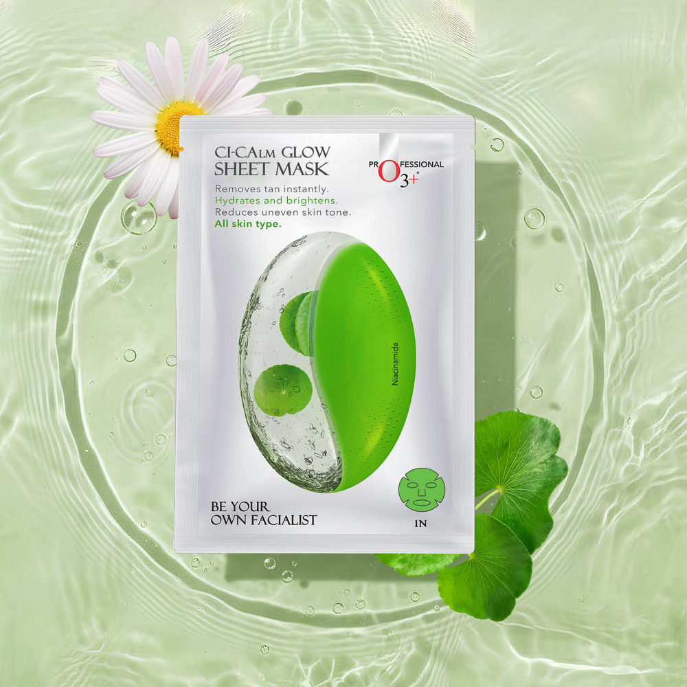O3+ Ci-Calm Glow Sensitive Skin Sheet Mask with Ceramide for Barrier Repair & Anti Redness
