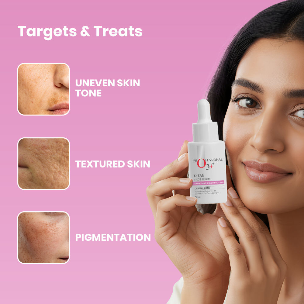 O3+ Dtan Face Serum With Niacinamide For Tan Removal, Glow & Brightening De-Tan