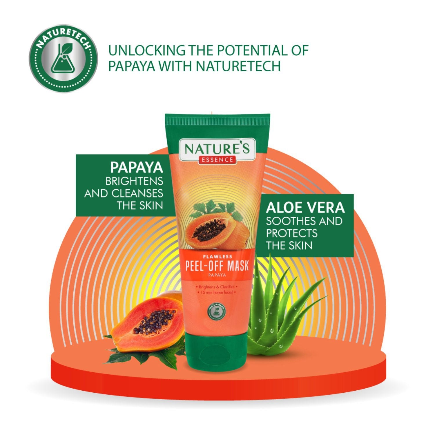 Nature's Essence Flawless Peel-Off Mask For Glowing Skin Papaya Face Mask