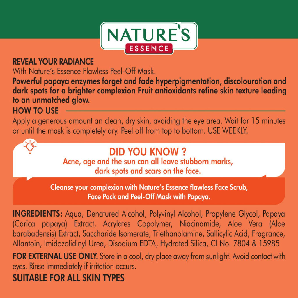 Nature's Essence Flawless Peel-Off Mask For Glowing Skin Papaya Face Mask