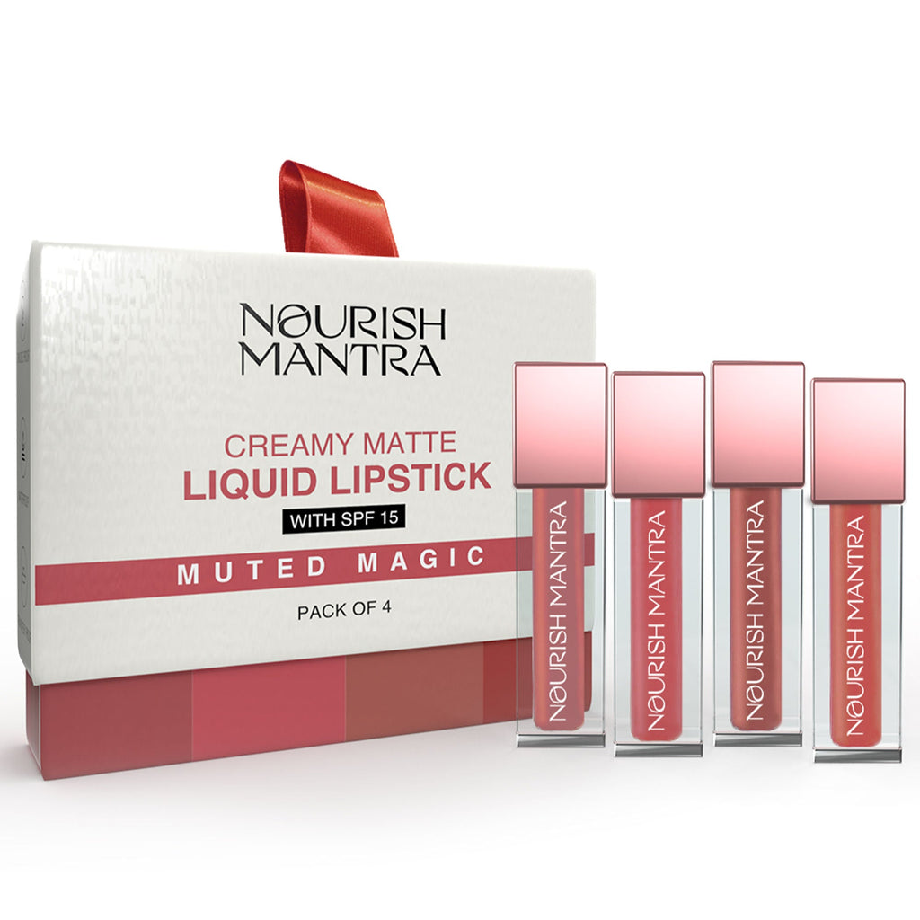 Nourish Mantra Liquid Lipstick Muted Magic Creamy Matte with SPF
