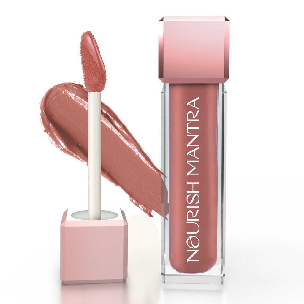 Nourish Mantra Liquid Lipstick Creamy Matte with SPF/ Water Proof, Smudge Proof Shade Masoom Pink