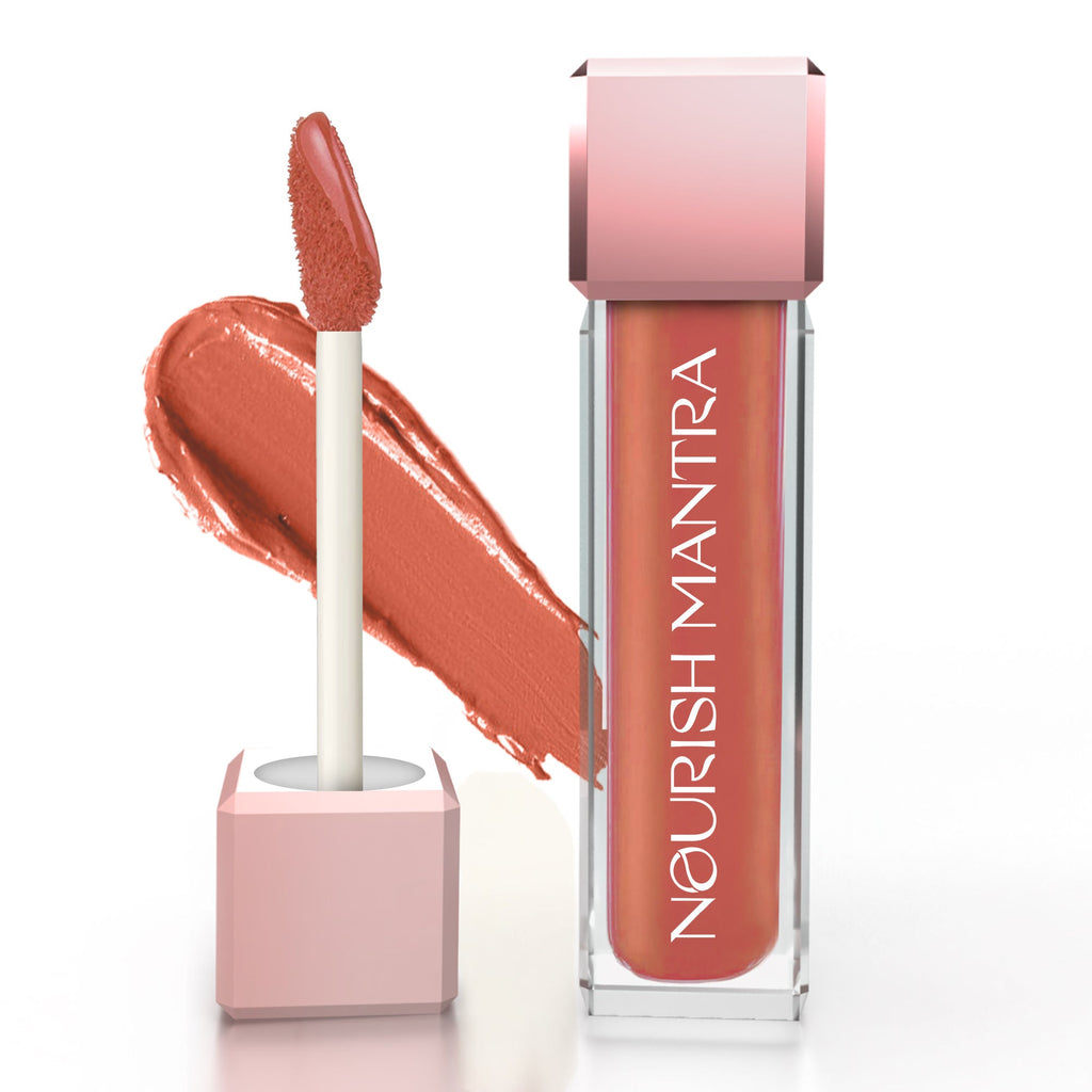 Nourish Mantra Liquid Lipstick Creamy Matte with SPF/ Water Proof, Smudge Proof Shade Masoom Pink