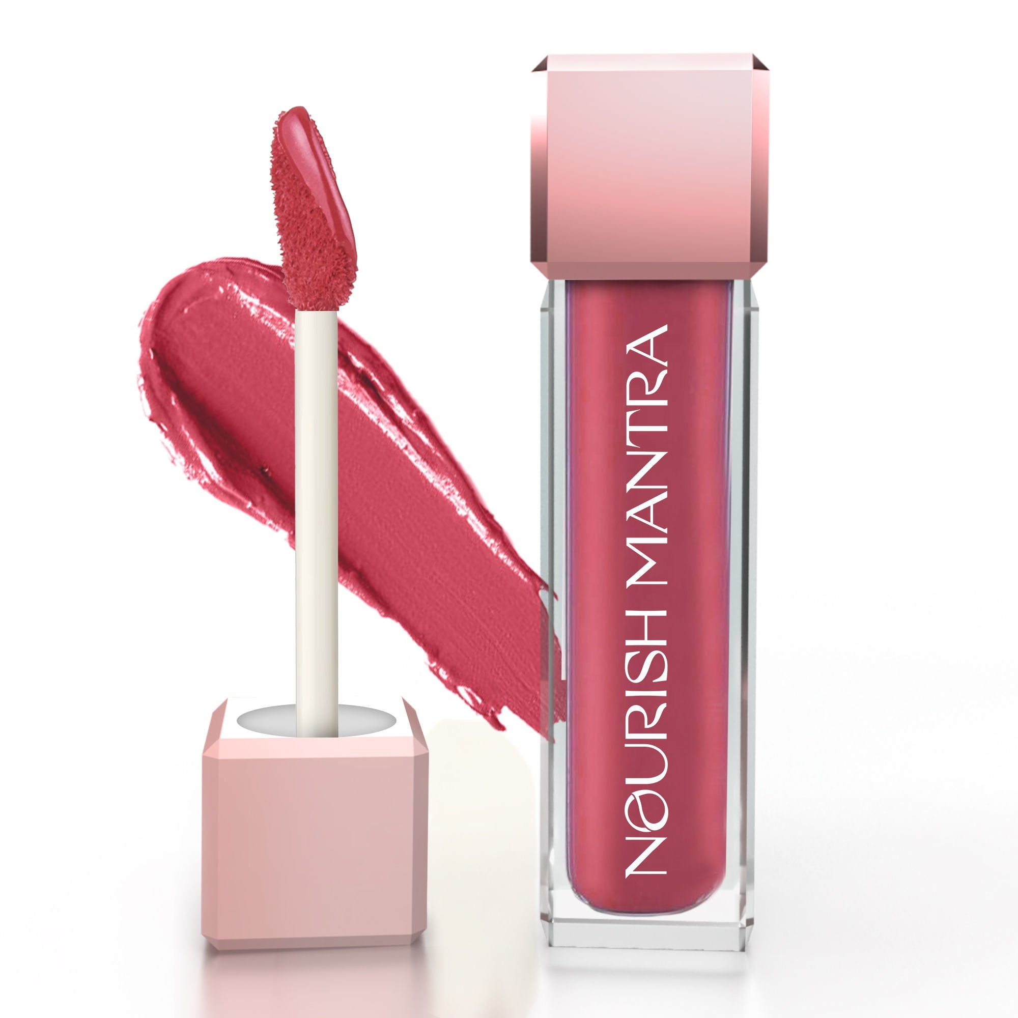 Nourish Mantra Liquid Lipstick Creamy Matte with SPF/ Water Proof, Smudge Proof Shade Masoom Pink