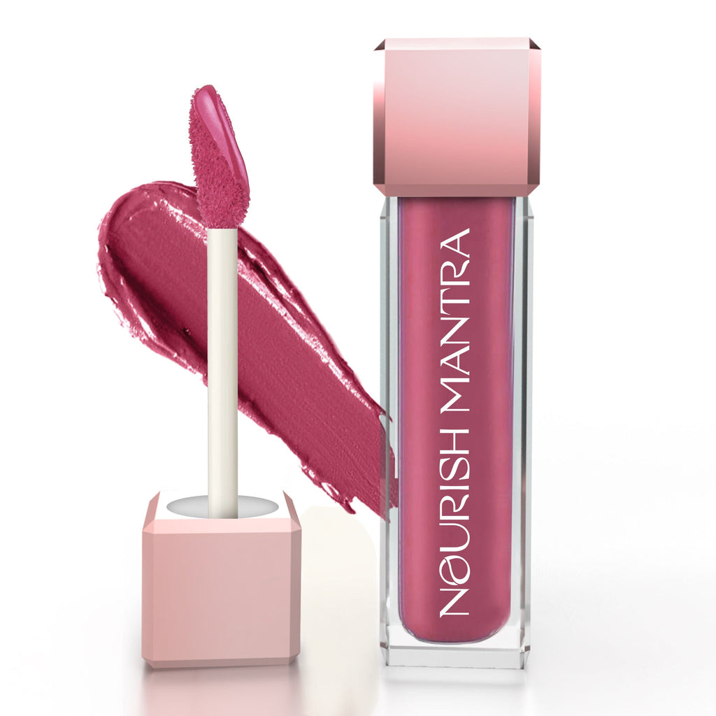 Nourish Mantra Liquid Lipstick Creamy Matte with SPF/ Water Proof, Smudge Proof Shade Masoom Pink