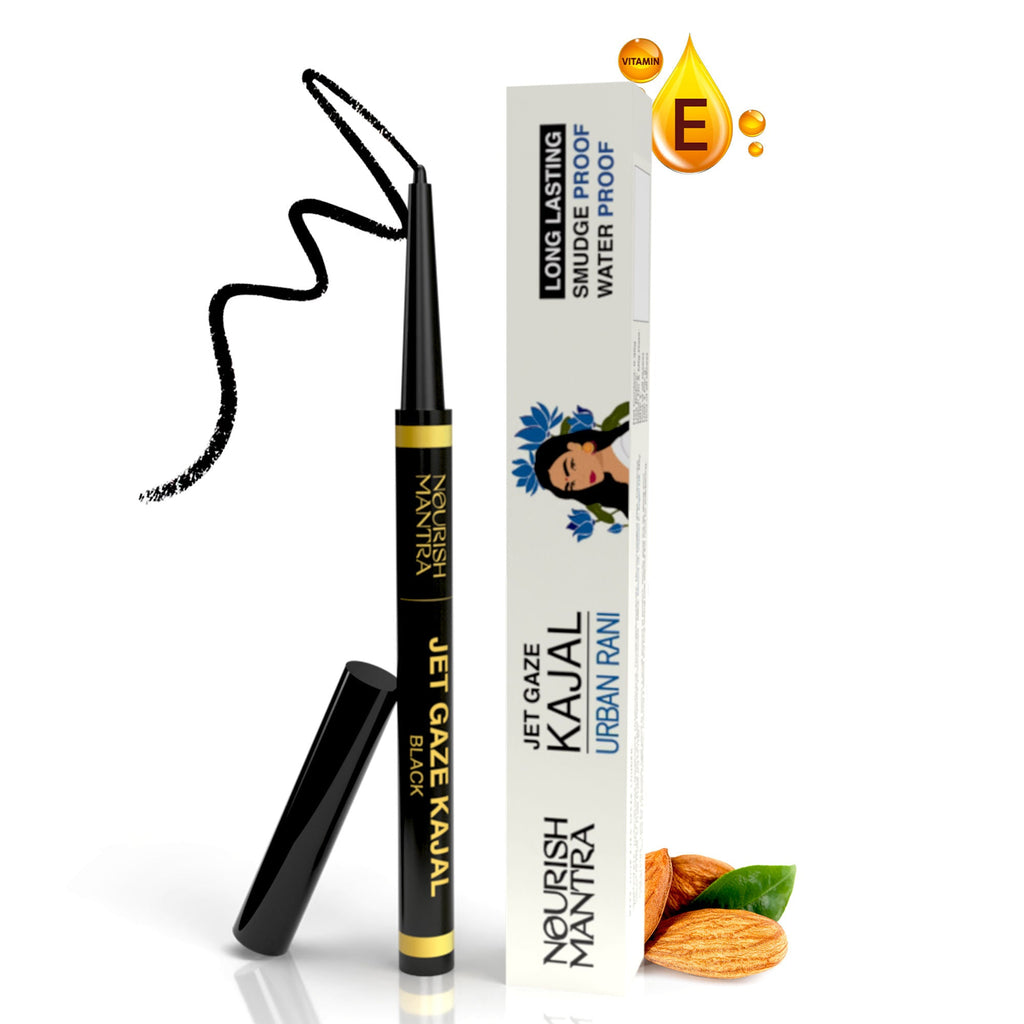 Nourish Mantra Jet Gaze Kajal Urban Rani - Blue with Almond Oil & Vitamin E