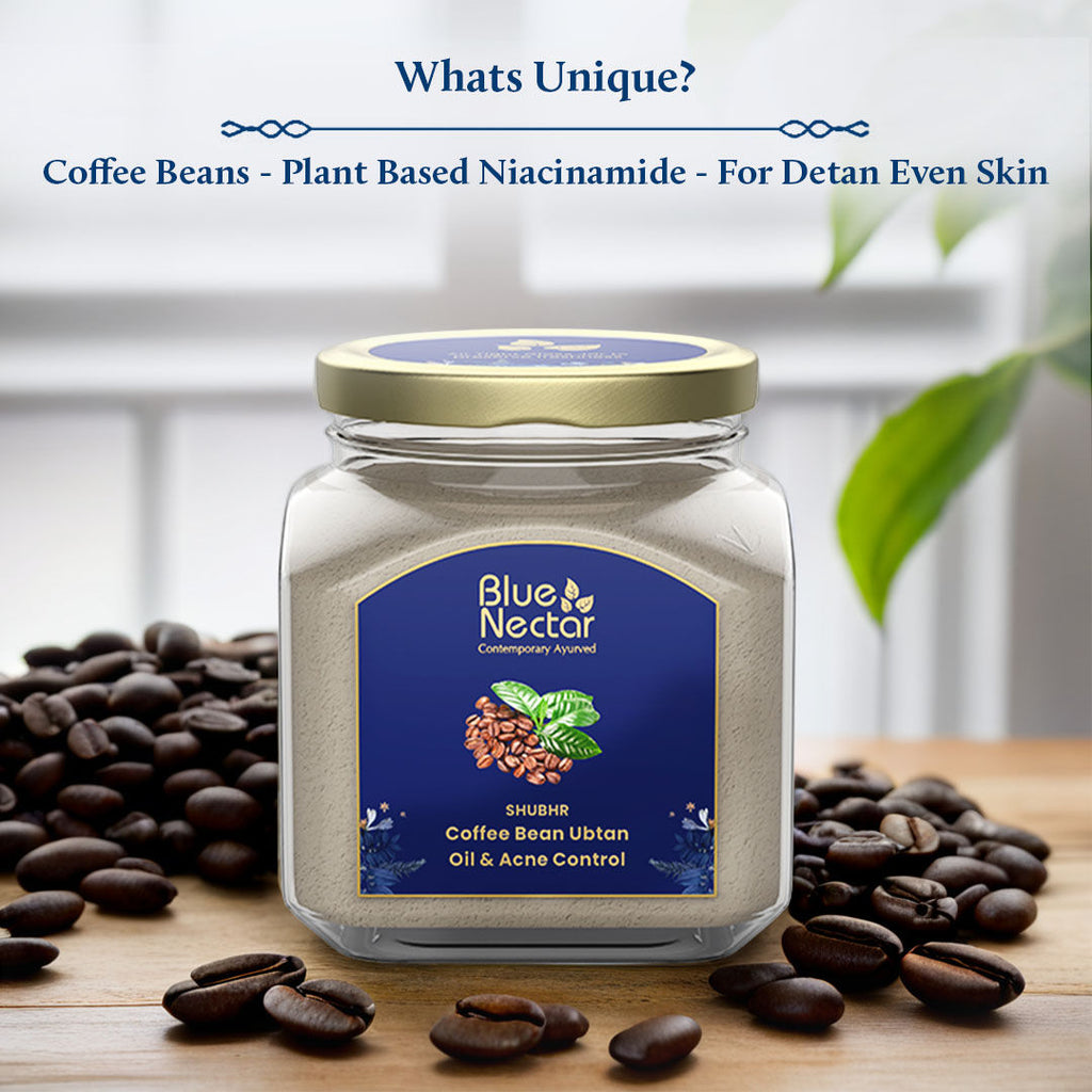 Blue Nectar Coffee Bean Ubtan Face Pack & Mask for Skin Repair & Detan (11 Herbs)