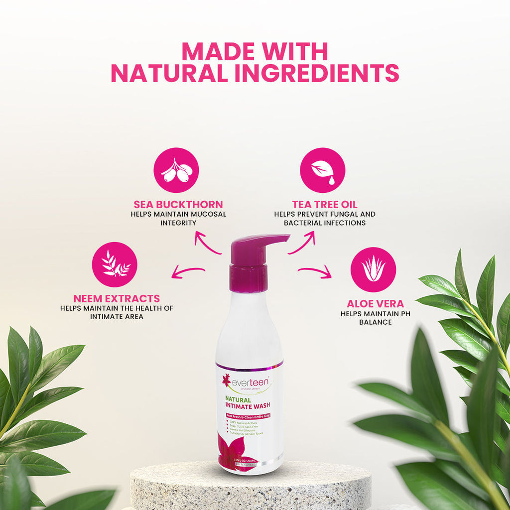 Everteen Natural Intimate Wash for Feminine Hygiene in Women - 1 Pack
