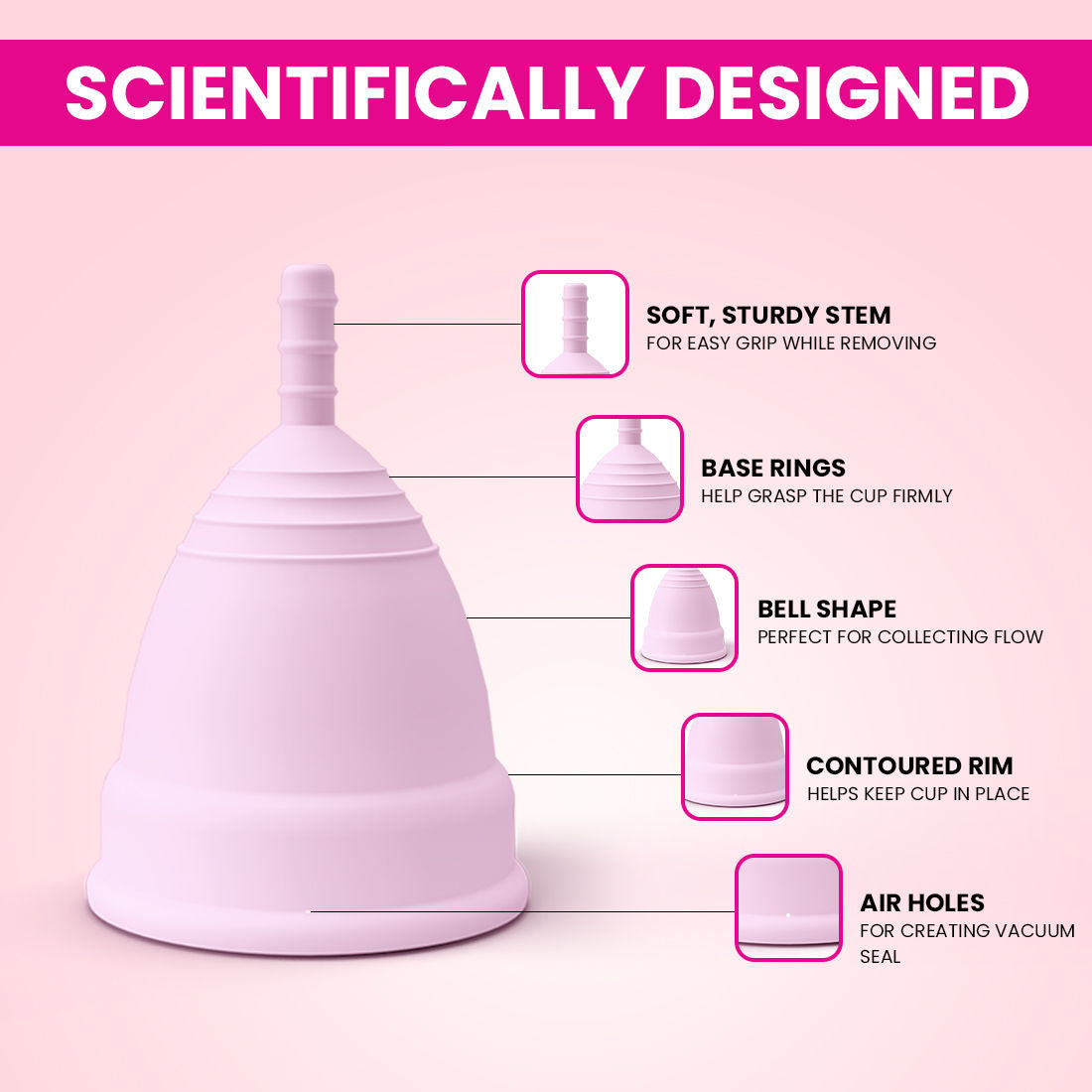 Everteen Menstrual Cup 30ml for Women - 12 hours Leak-Proof Protection