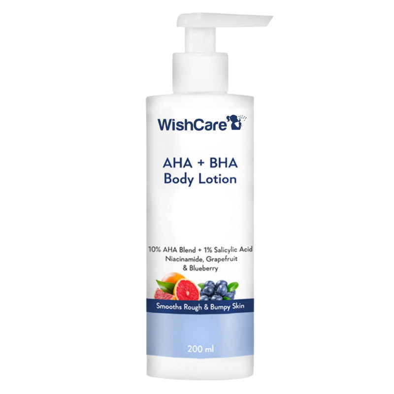 WishCare AHA + BHA Exfoliating Body Lotion for Strawberry Skin-Provides Deep Hydration & Detan Skin