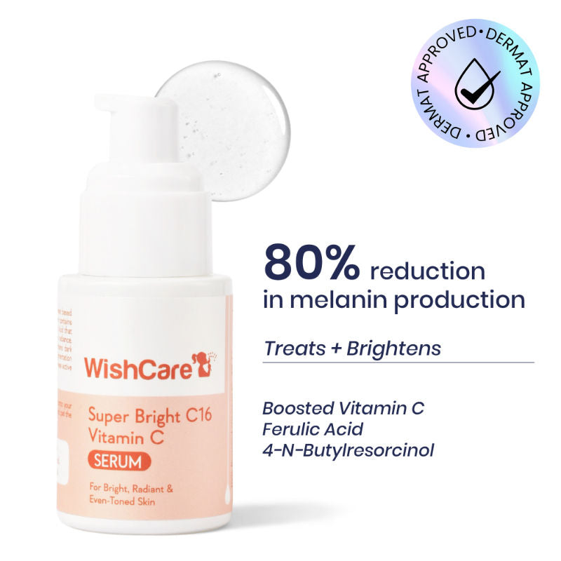 WishCare Super Bright C16 Vitamin C Face Serum for Glowing Skin- Reduces Pigmentation & Dark Spots