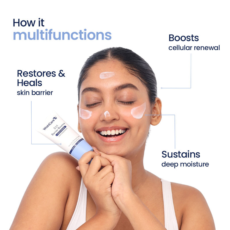WishCare 3:1:1 Barrier Bounce Moisturizer for Dry Skin with Ceramides &Mung Mucin for Barrier Repair