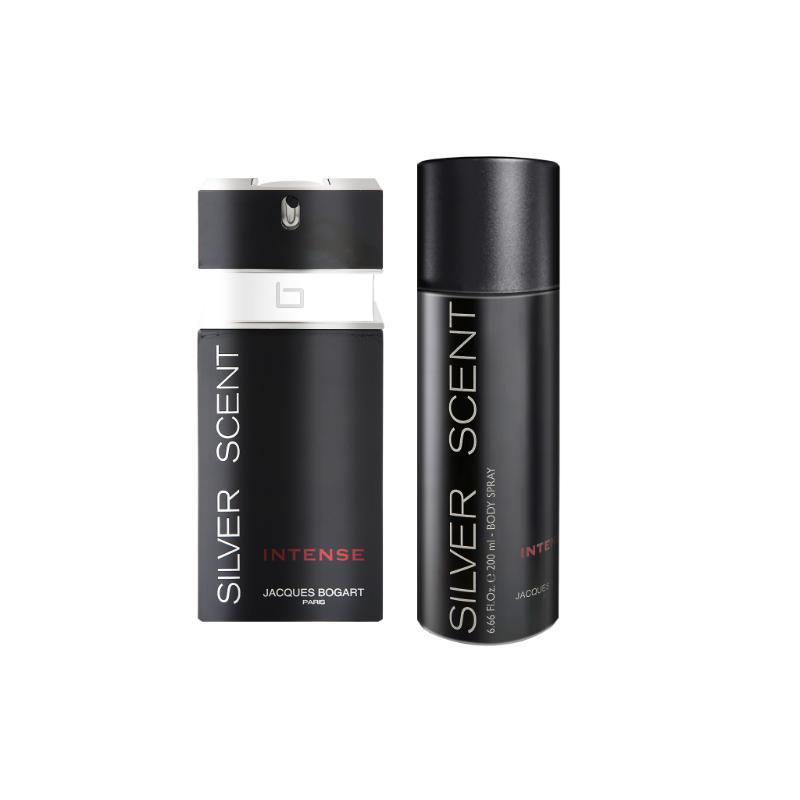 Jacques Bogart Silver Scent Intense Set (Eau De Toilette + Body Spray) For Him