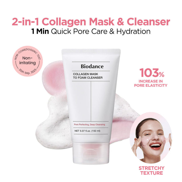 Biodance Collagen Mask To Foam Cleanser