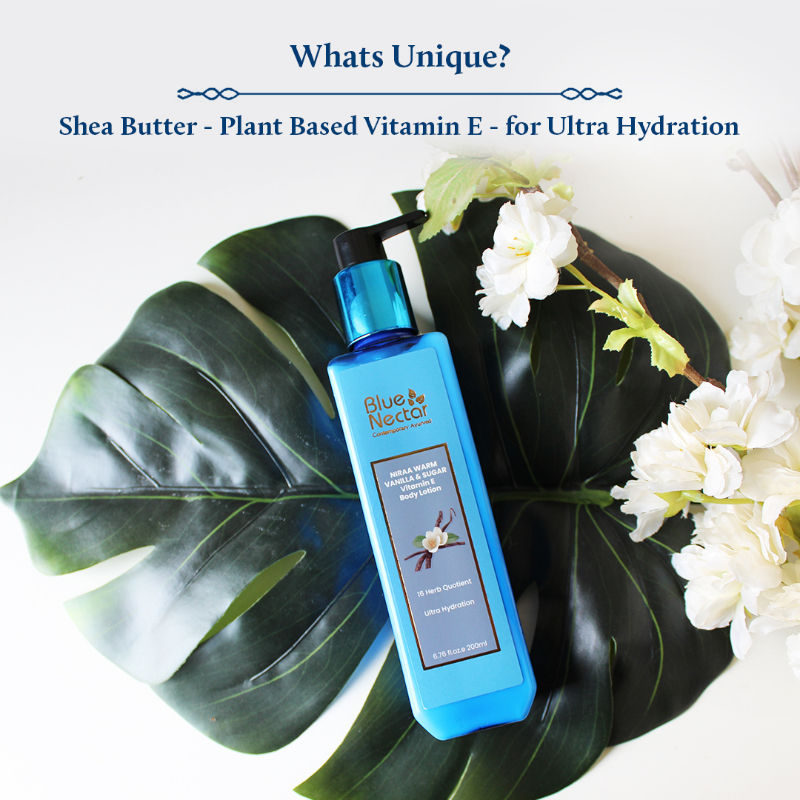 Blue Nectar Warm Vanilla Body Lotion With Vitamin E For Ultra Hydration