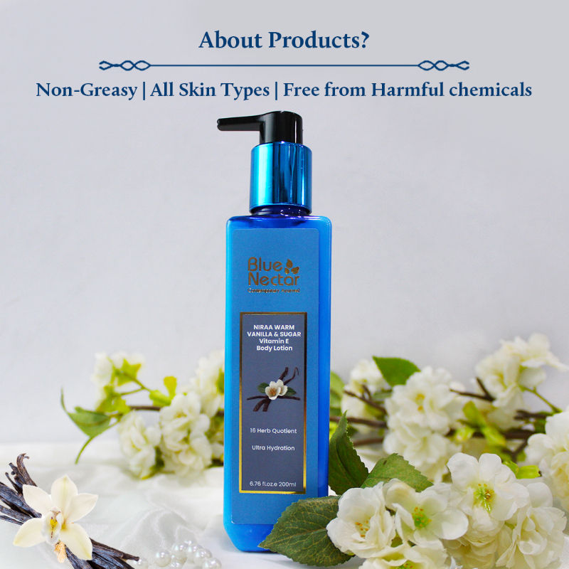 Blue Nectar Warm Vanilla Body Lotion With Vitamin E For Ultra Hydration