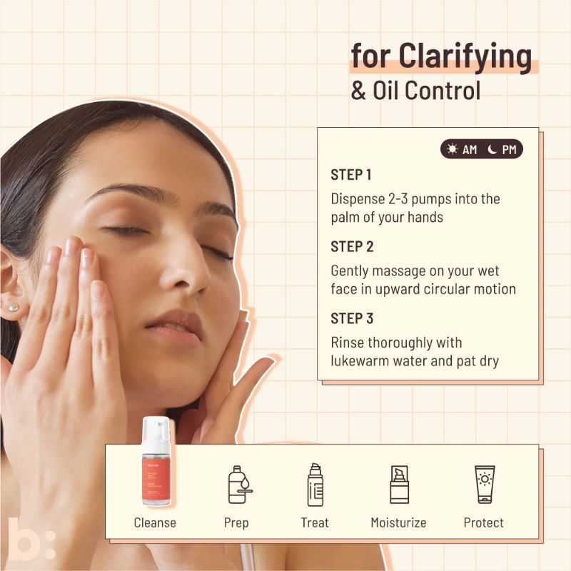 Biocule AHA BHA Oil Clear Foaming Face Wash For Oily & Acne Prone Skin