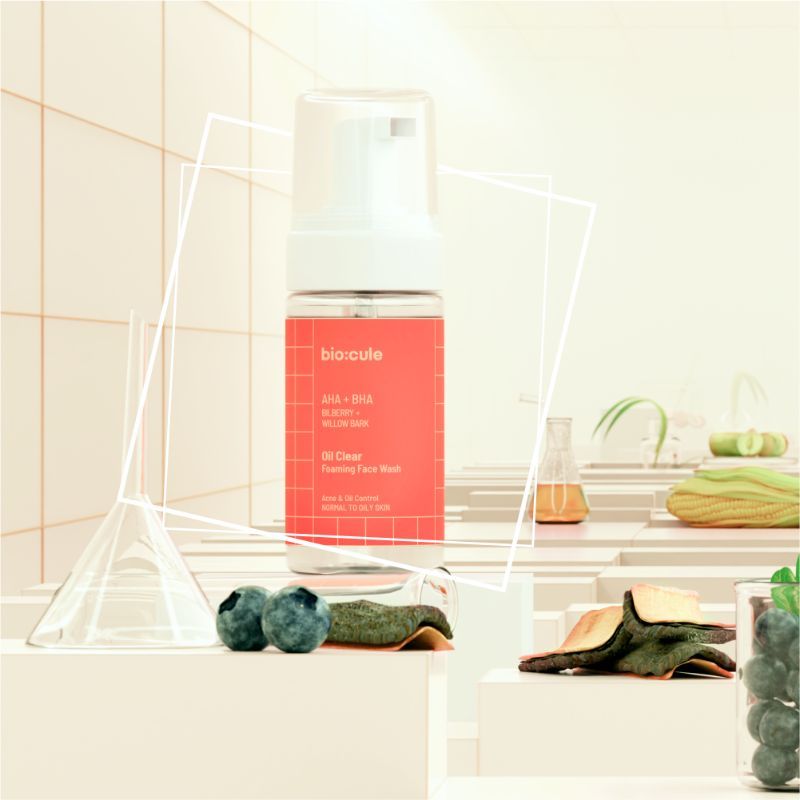 Biocule AHA BHA Oil Clear Foaming Face Wash For Oily & Acne Prone Skin