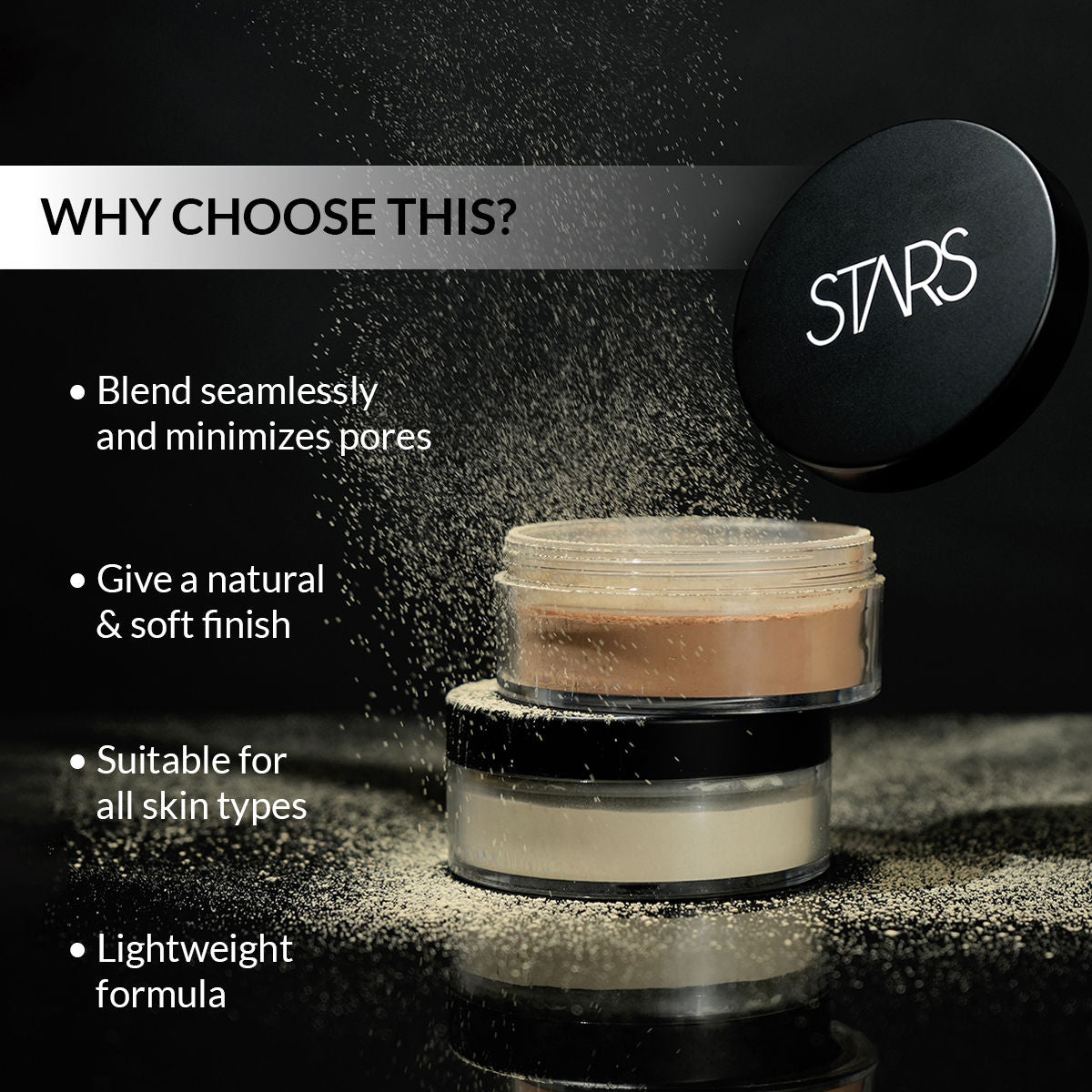 Stars Cosmetics Translucent Powder For Face Makeup Matte Finish