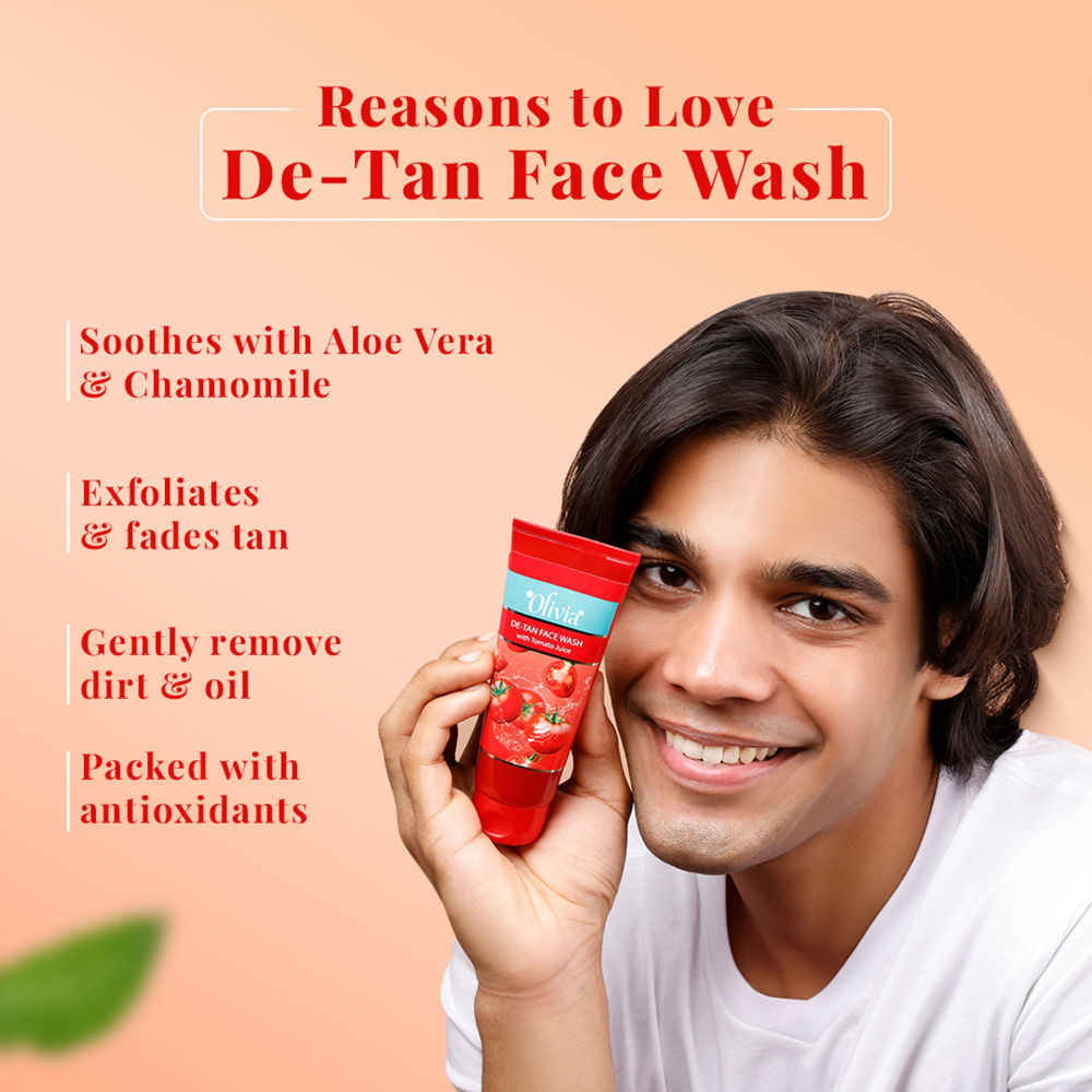 Olivia De-Tan Face Wash – With Tomato Juice for Clear, Bright & Even-Toned Skin