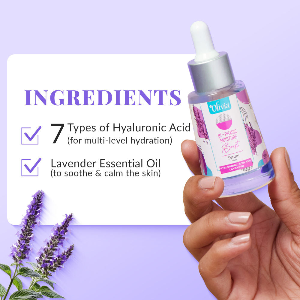 Olivia Bi-Phasic Moisture Boost Face Serum – Deep Hydration Formula for Soft, Smooth, Dewy Skin