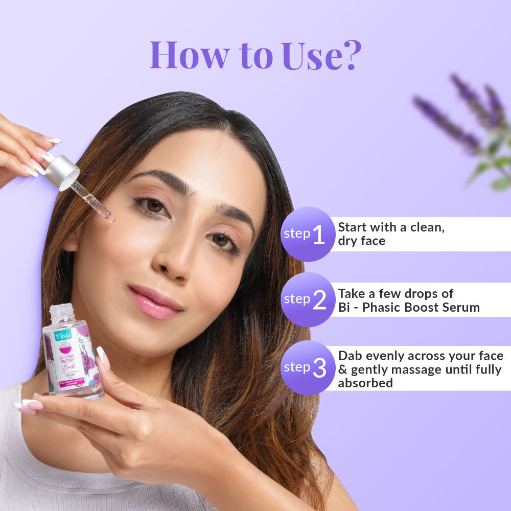 Olivia Bi-Phasic Moisture Boost Face Serum – Deep Hydration Formula for Soft, Smooth, Dewy Skin