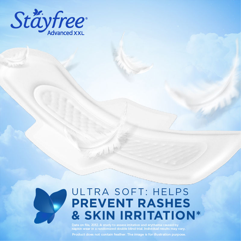 Stayfree Advanced Ultra Soft Sanitary Pads with Cottony Soft Cover XXL for Heavy Flow