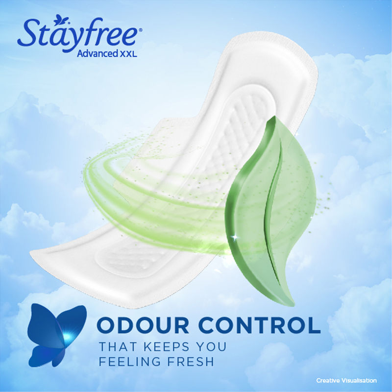 Stayfree Advanced Ultra Soft Sanitary Pads with Cottony Soft Cover XXL for Heavy Flow