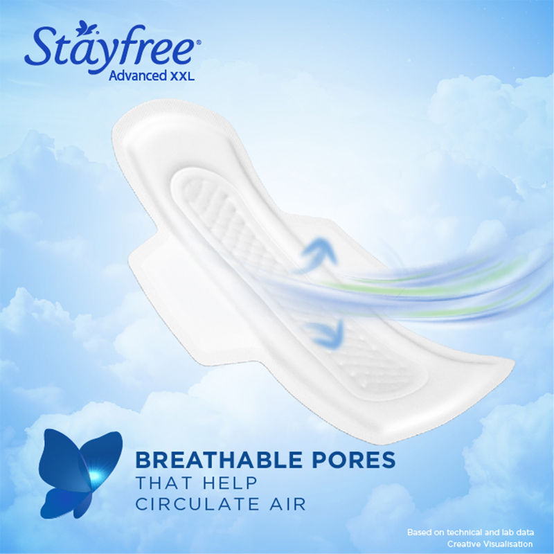Stayfree Advanced Ultra Soft Sanitary Pads with Cottony Soft Cover XXL for Heavy Flow