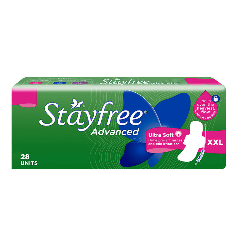 Stayfree Advanced Ultra Soft Sanitary Pads with Cottony Soft Cover XXL for Heavy Flow