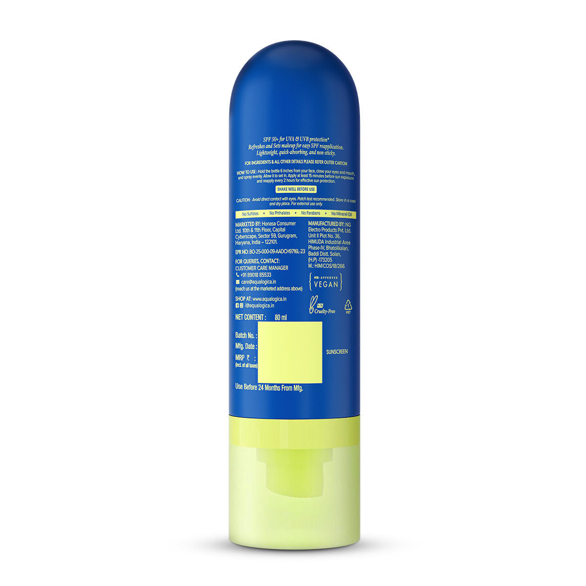 Aqualogica Bright+ Makeup Set Sunscreen Mist SPF 50+