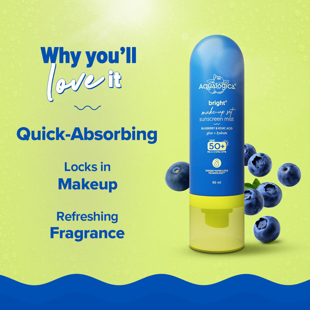 Aqualogica Bright+ Makeup Set Sunscreen Mist SPF 50+