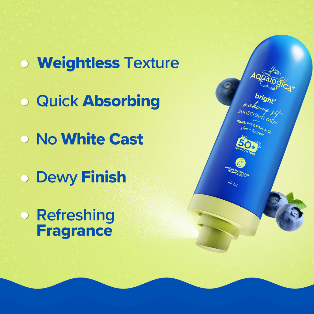 Aqualogica Bright+ Makeup Set Sunscreen Mist SPF 50+