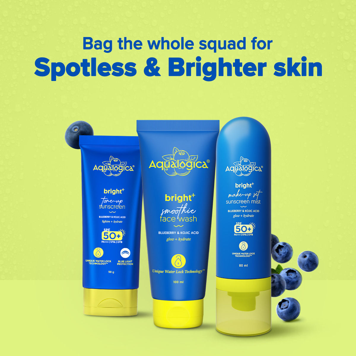 Aqualogica Bright+ Makeup Set Sunscreen Mist SPF 50+