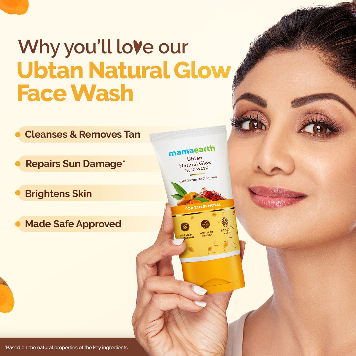 Mamaearth Ubtan Face Wash With Turmeric & Saffron For Tan Removal