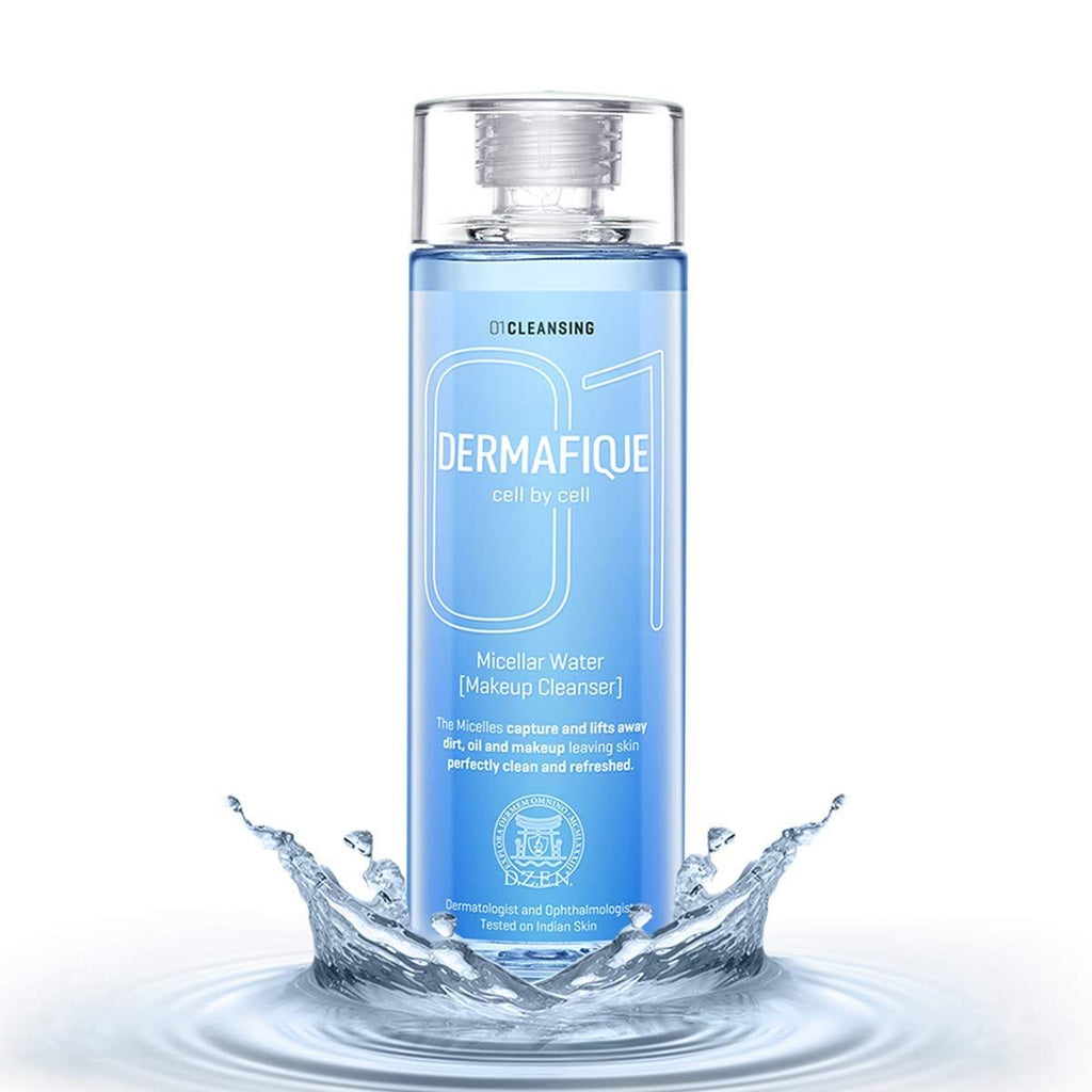 Dermafique Micellar Water, with Hyaluronic Acid - Alcohol Free Makeup Cleanser, Removes Makeup
