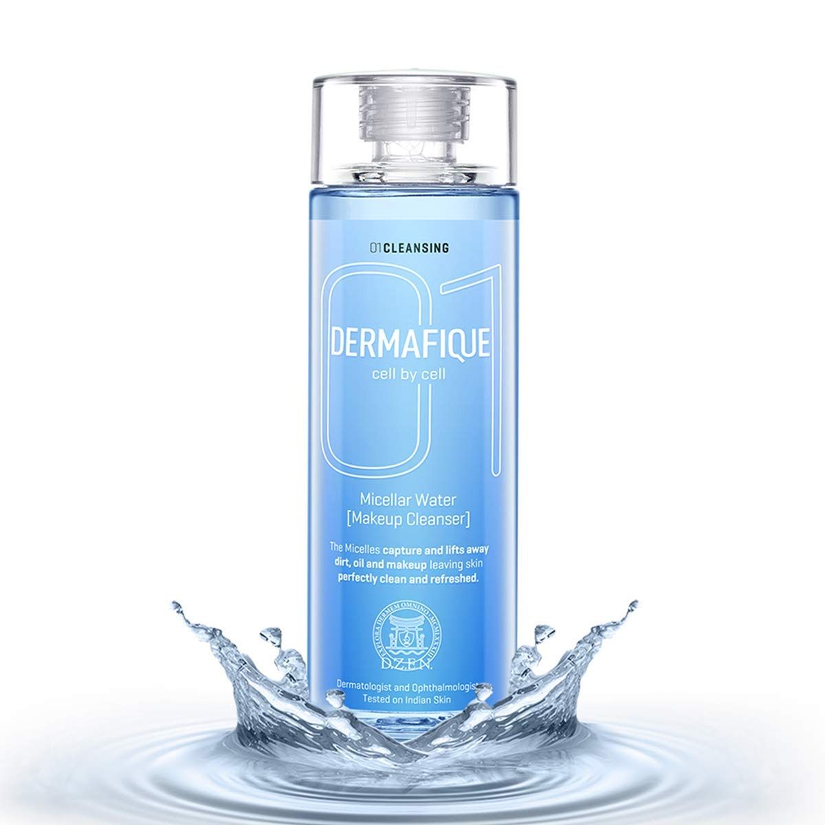 Dermafique Micellar Water, with Hyaluronic Acid - Alcohol Free Makeup Cleanser, Removes Makeup