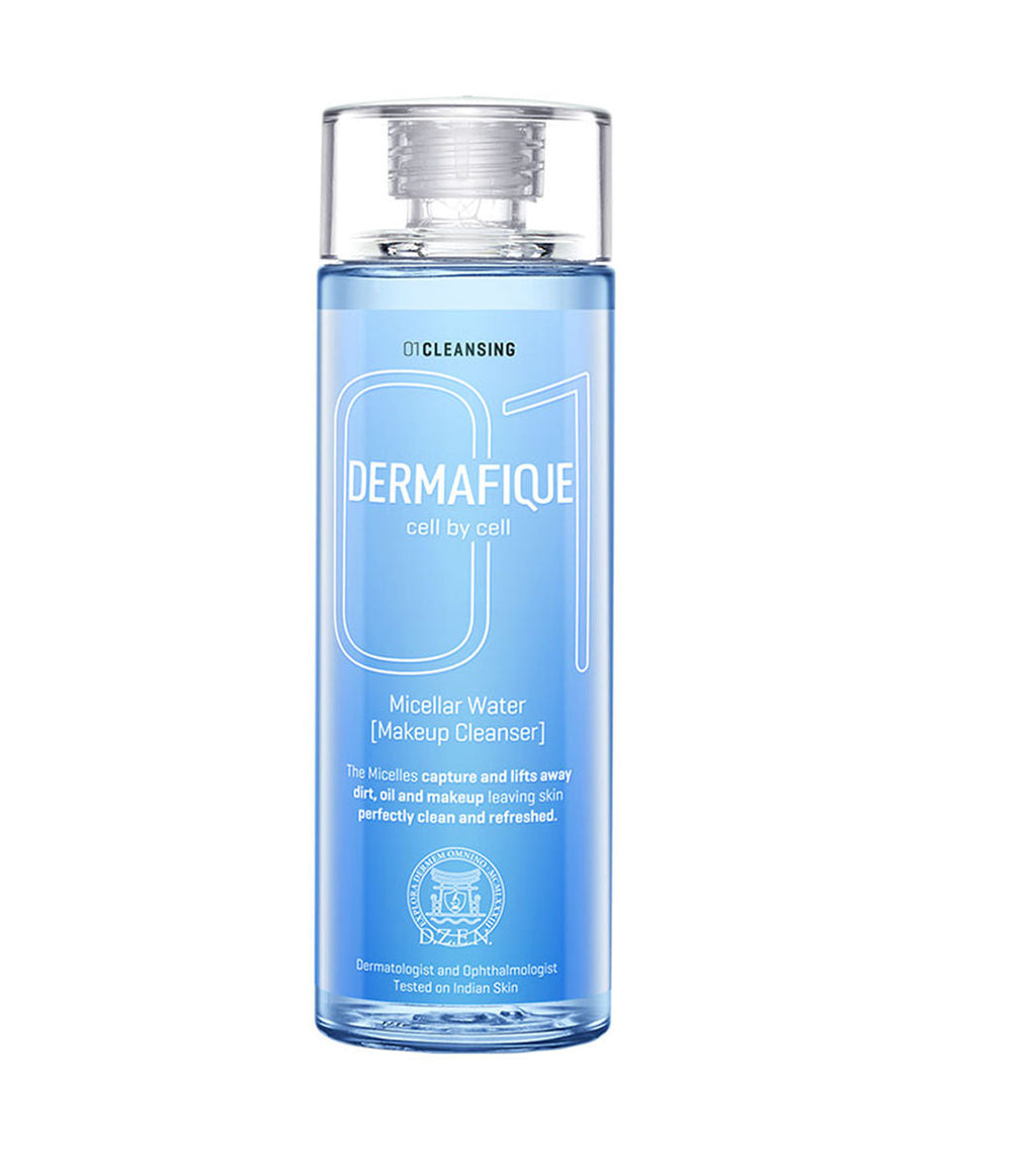 Dermafique Micellar Water, with Hyaluronic Acid - Alcohol Free Makeup Cleanser, Removes Makeup