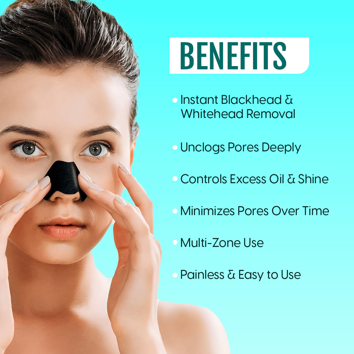 Matra Blackhead Remover Nose Strips - Charcoal Pore Cleansing for Nose, Forehead & Chin