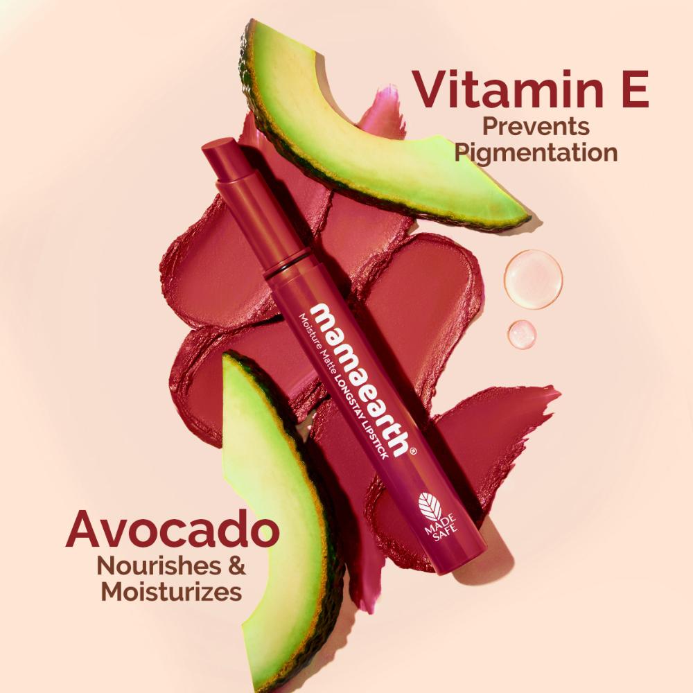 Mamaearth Moisture Matte Longstay Lipstick With Avocado Oil & Vitamin E